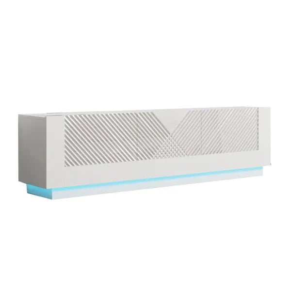 Colonia TV Stand LED Doors White Lacquer