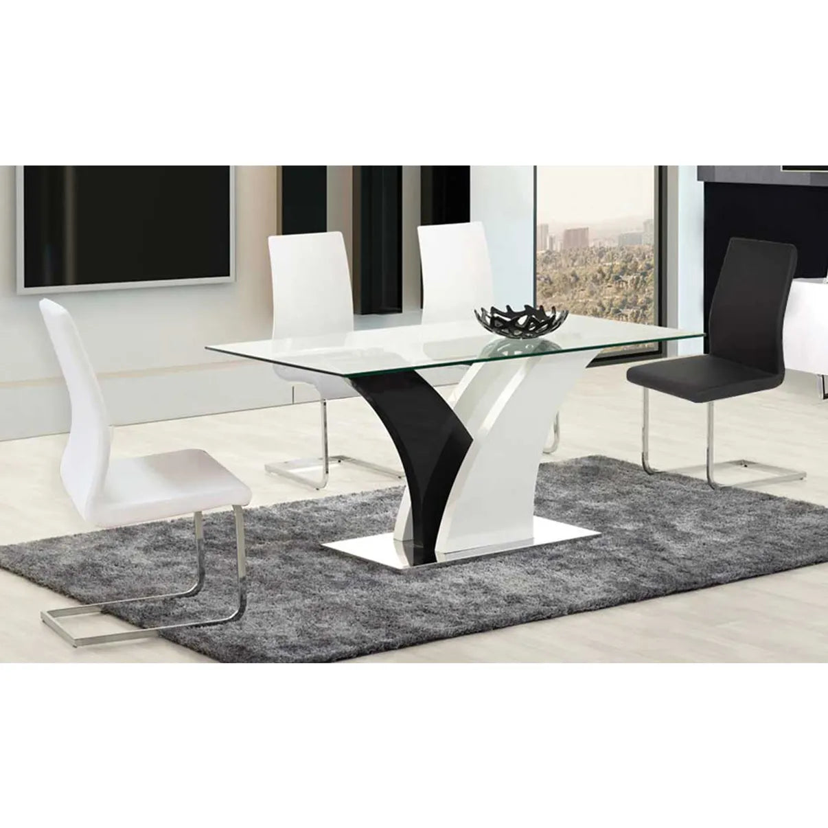 Tabatha Dining Table Base White/black
